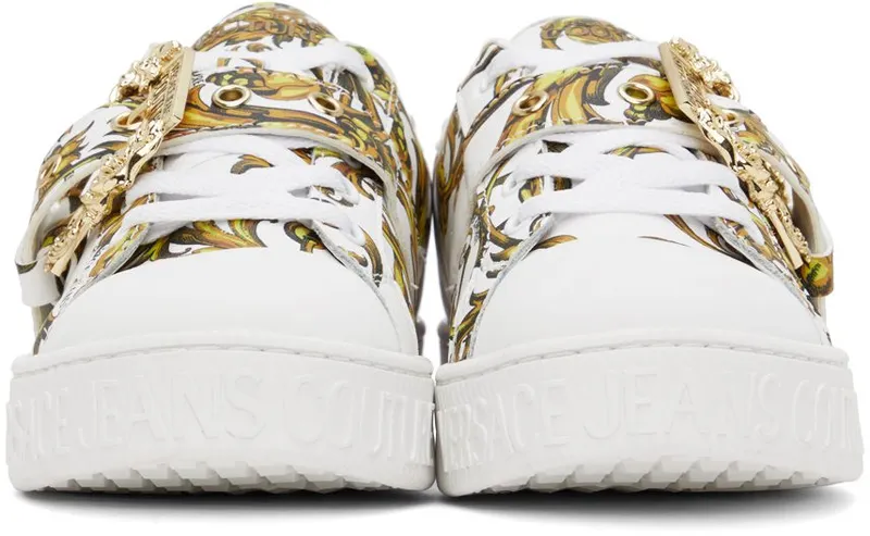 Versace Jeans Couture White Print Court Low-Top Eg03 White/Gold (E72VA3SK9EZP092)