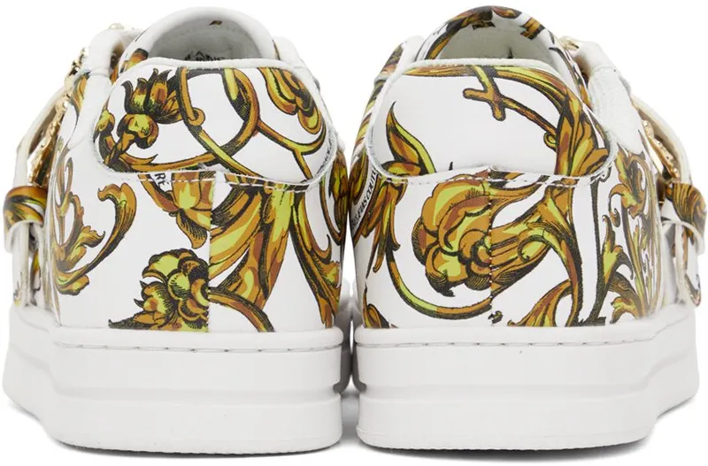 Versace Jeans Couture White Print Court Low-Top Eg03 White/Gold (E72VA3SK9EZP092)
