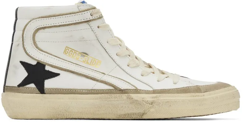 Golden Goose White Slide High-Top 11198 White/Yellow (GWF00369.F003259.11198)