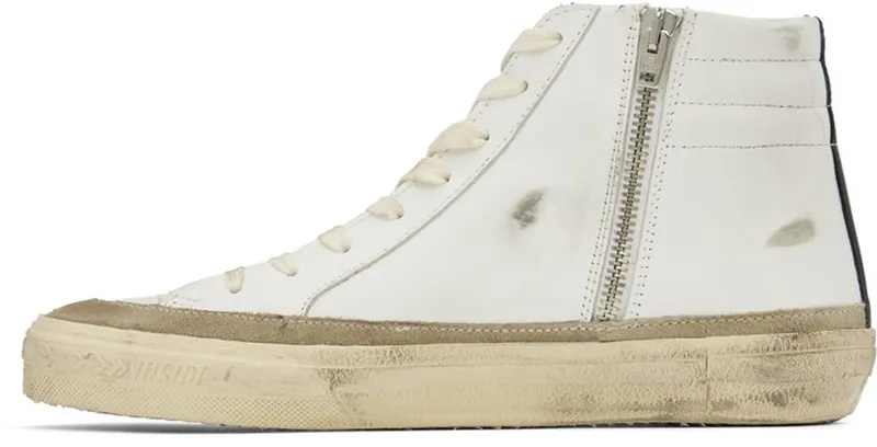 Golden Goose White Slide High-Top 11198 White/Yellow (GWF00369.F003259.11198)