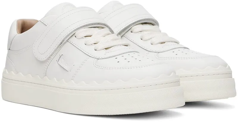 Chloé White Strap Lauren Sneaker 101 White (CHC22W70242)