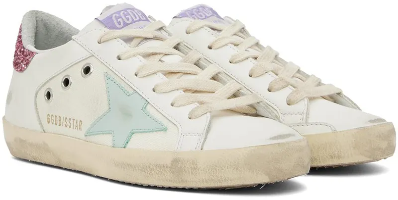 Golden Goose White Super-Star Low-Top 11167 WHITE/AQUAMARI (GWF00103.F003158.11167)