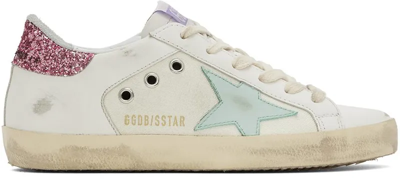 Golden Goose White Super-Star Low-Top 11167 WHITE/AQUAMARI (GWF00103.F003158.11167)