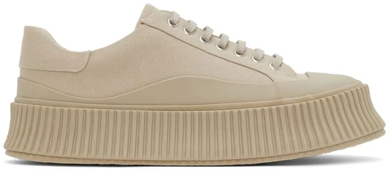 Jil Sander Beige Canvas Platform 251 – Dark Beige (JI32535B_15610)