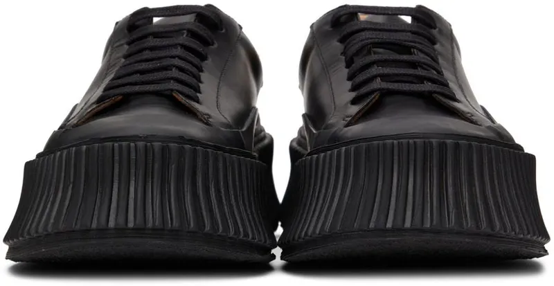 Jil Sander Black Agnellato Platform 001 Black (JS32108A_15010)