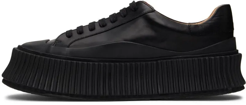 Jil Sander Black Agnellato Platform 001 Black (JS32108A_15010)