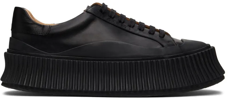 Jil Sander Black Agnellato Platform 001 Black (JS32108A_15010)