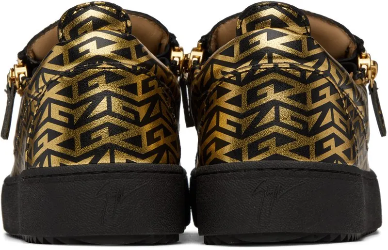 Giuseppe Zanotti Black & Gold Frankie Monogram NERO/ORO (RU20051)