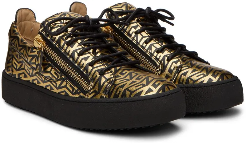 Giuseppe Zanotti Black & Gold Frankie Monogram NERO/ORO (RU20051)