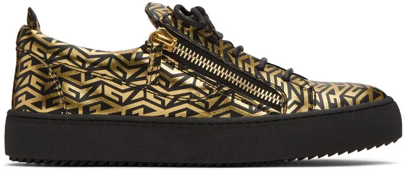Giuseppe Zanotti Black & Gold Frankie Monogram NERO/ORO (RU20051)