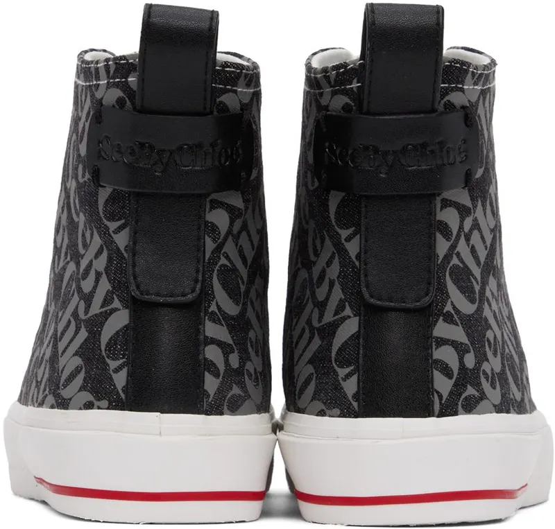 See by Chloé Black & Gray Aryana 10 Charcoal (SB37111A 16130)