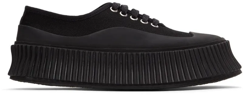 Jil Sander Black Canvas Platform 001 Black (JS36072A_15100)