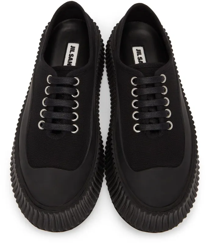Jil Sander Black Canvas Platform 001 Black (JS36072A_15100)