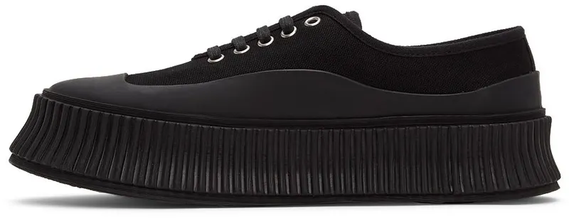 Jil Sander Black Canvas Platform 001 BLACK (JI36513A_14350)