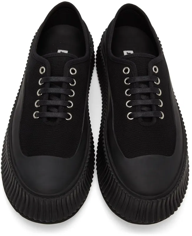 Jil Sander Black Canvas Platform 001 BLACK (JI36513A_14350)