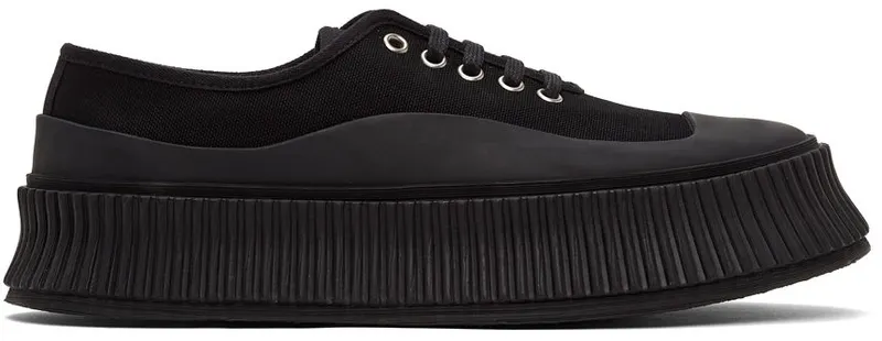 Jil Sander Black Canvas Platform 001 BLACK (JI36513A_14350)