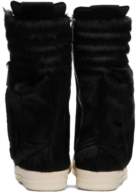 Rick Owens Black Cargobasket Pony Hair 91 BLACK/MILK (RR02B2899 LHL)