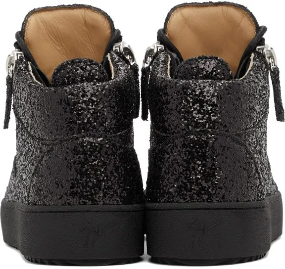 Giuseppe Zanotti Black Glitter Kriss High-Top NERO (RM90001 81977)