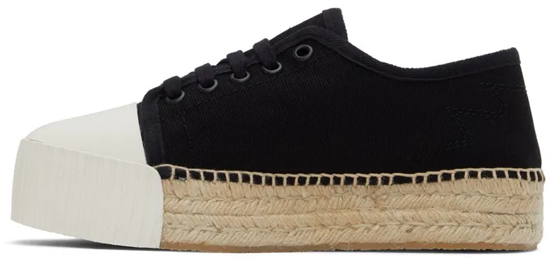 Palm Angels Black Lace-Up Espadrille Black No Color (PWIB003S22FAB0011000)