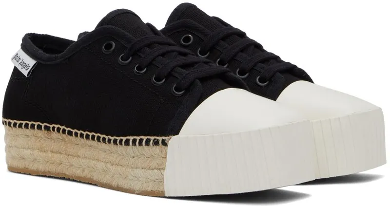 Palm Angels Black Lace-Up Espadrille Black No Color (PWIB003S22FAB0011000)