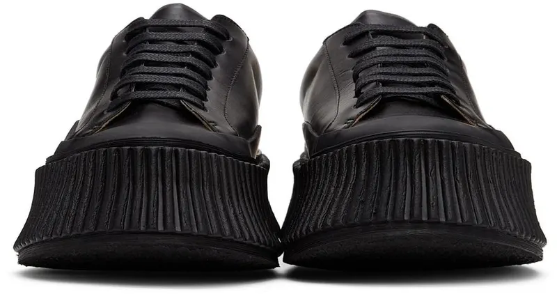 Jil Sander Black Leather Platform 001 Black (JS32108A_14020)
