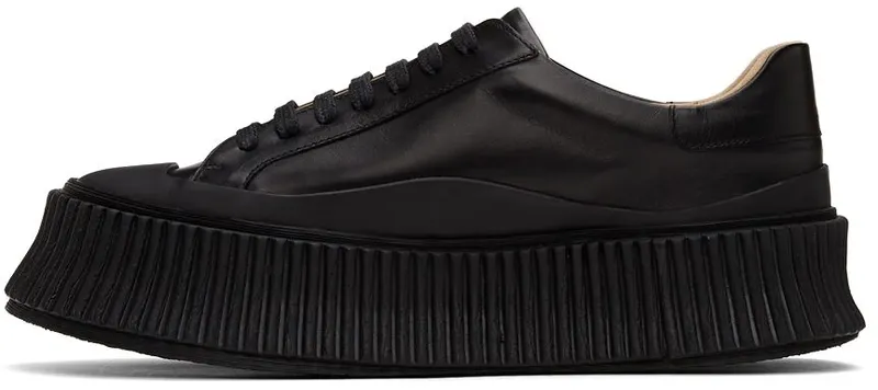 Jil Sander Black Leather Platform 001 Black (JS32108A_14020)