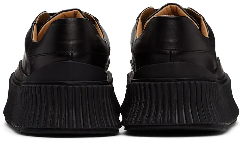 Jil Sander Black Leather Platform 001 Black (JS32108A_14020)