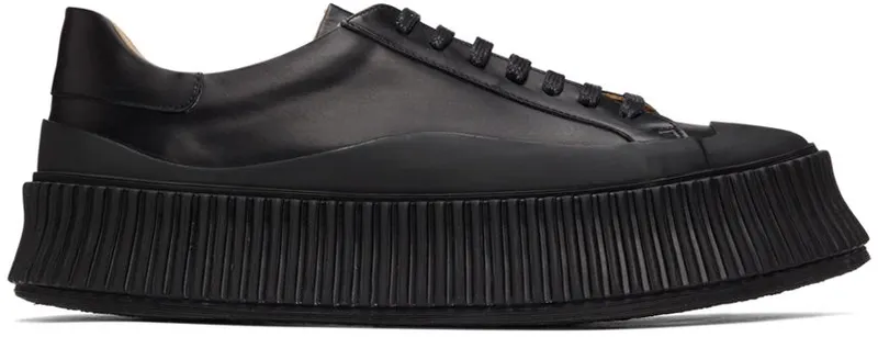 Jil Sander Black Leather Platform 001 BLACK (JI32535A_12280)