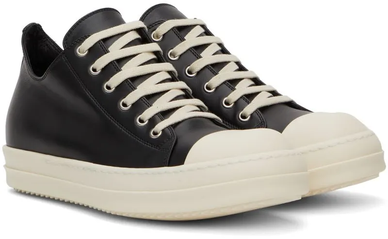 Rick Owens Black Leather 911 BLACK/MILK (RU02B2891 LPO)