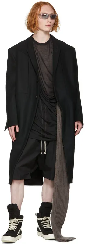 Rick Owens Black Leather 911 BLACK/MILK (RU02B2891 LPO)