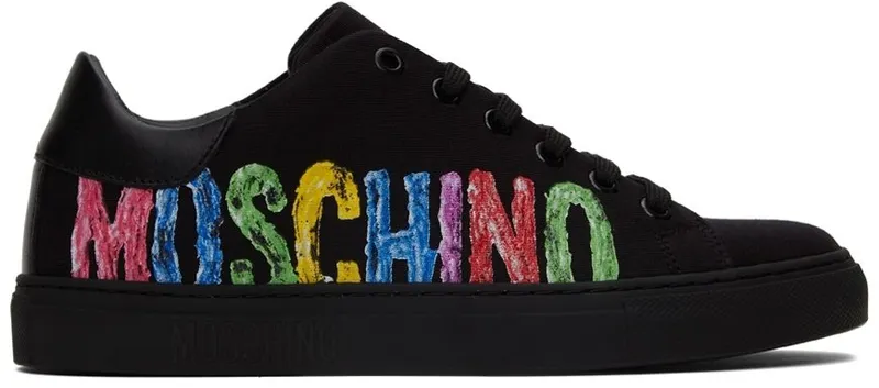 Moschino Black Painted Logo Low 00A Black (MA15252G0D M6M 00A)