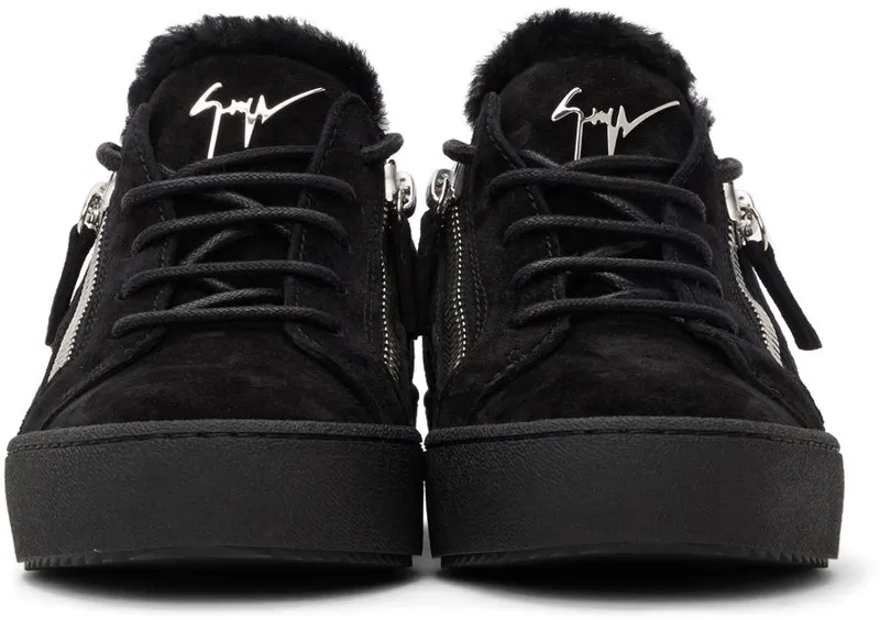 Giuseppe Zanotti Black Shearling Zip Black (RS10054 7831)