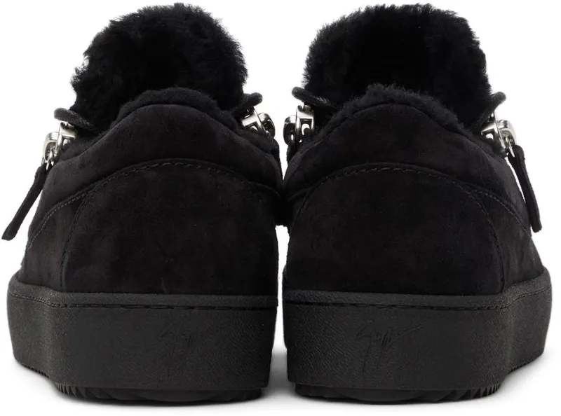 Giuseppe Zanotti Black Shearling Zip Black (RS10054 7831)