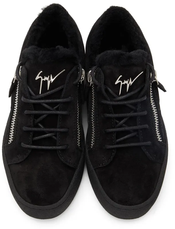 Giuseppe Zanotti Black Shearling Zip Black (RS10054 7831)