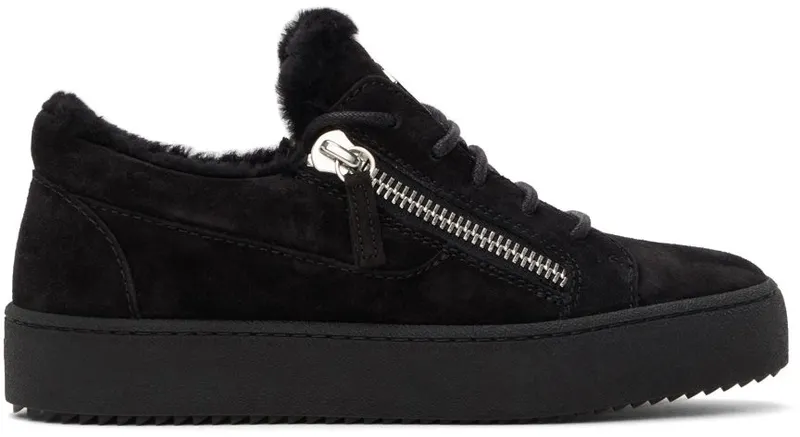 Giuseppe Zanotti Black Shearling Zip Black (RS10054 7831)