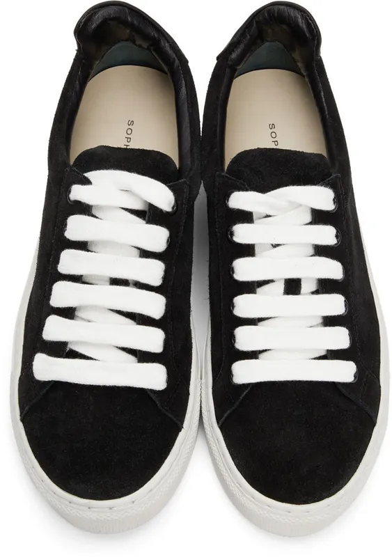 Sophia Webster Black Suede Butterfly Low Black & White (SAW21173)
