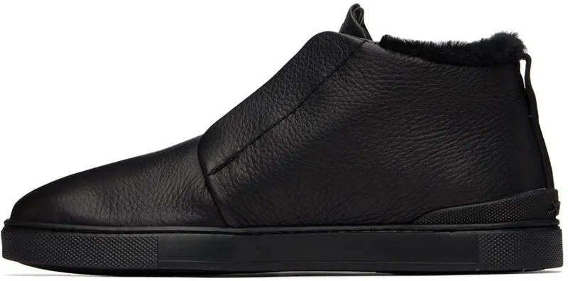 ZEGNA Black Triple Stitch Sneaker NEE (LHCLM-S5137Z)