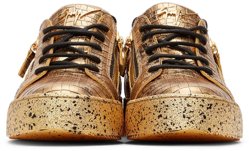 Giuseppe Zanotti Gold & Black Croc Frankie BRISEIDE ORO/NERO (RM20018-91405)