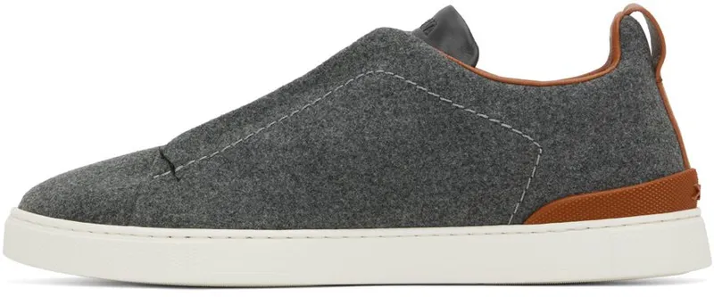 ZEGNA Gray & Brown Triple Stitch SGI (LHUTE-S5005Z)