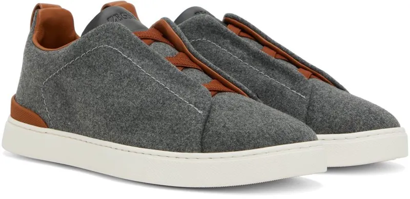ZEGNA Gray & Brown Triple Stitch SGI (LHUTE-S5005Z)
