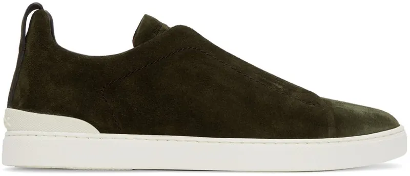 Ermenegildo Zegna Green Suede Triple Stitch LOD BROWN (LHSOY-A4667X)