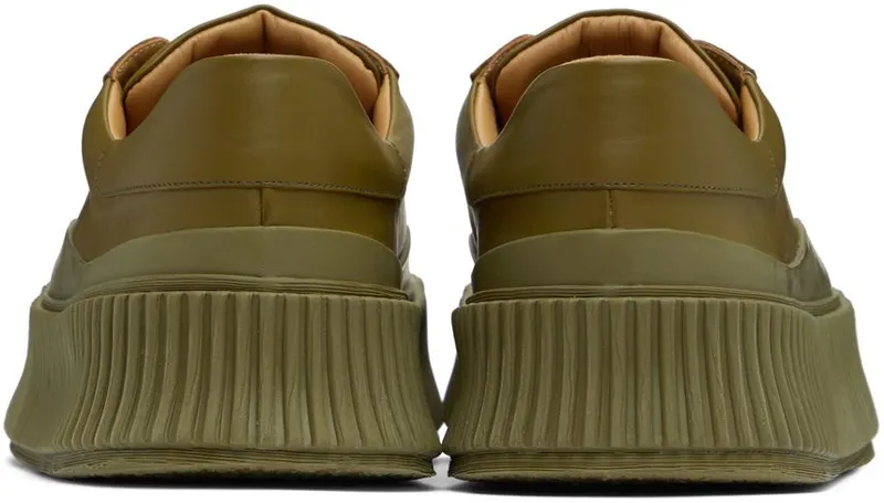 Jil Sander Khaki Agnellato Platform 315 Medium Green (JS32108A_15211)