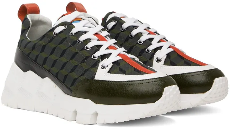 Pierre Hardy Khaki Planet Street Life GRAIN CALF-NYLON CUB (QX02_PL)