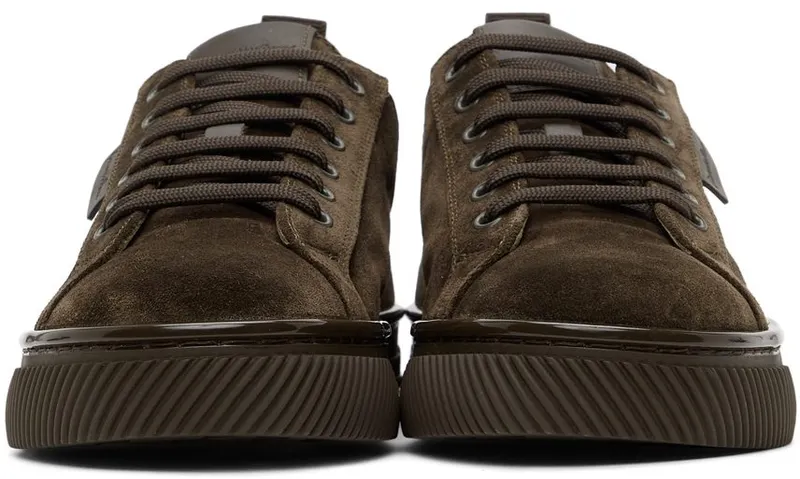 Gianvito Rossi Khaki Suede Low-Top DARK OLIVE+DARK OLIV (S25285-M1DKO-SUC)