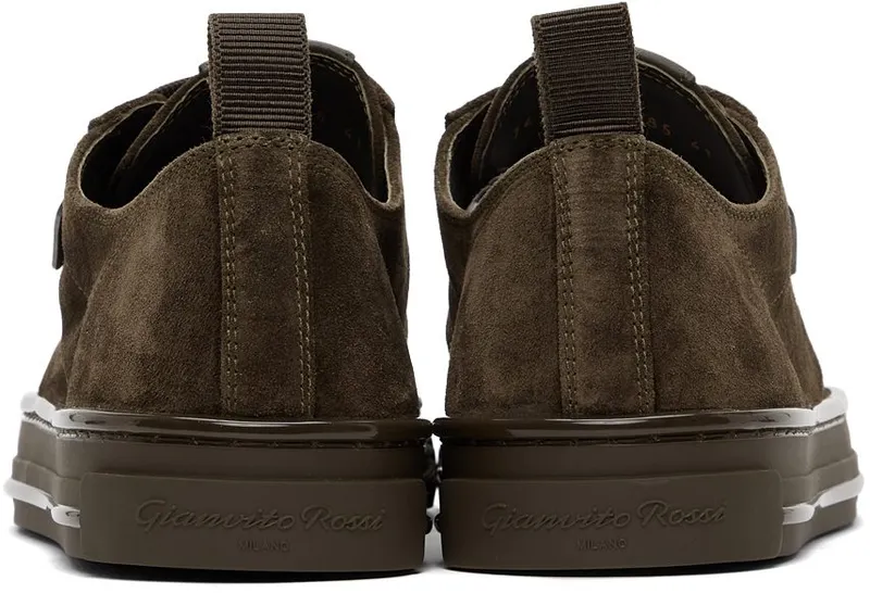 Gianvito Rossi Khaki Suede Low-Top DARK OLIVE+DARK OLIV (S25285-M1DKO-SUC)