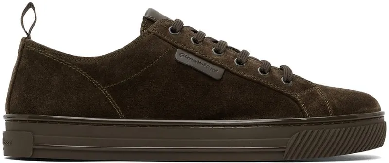 Gianvito Rossi Khaki Suede Low-Top DARK OLIVE+DARK OLIV (S25285-M1DKO-SUC)