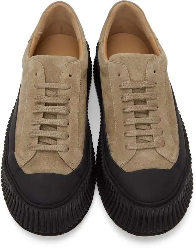 Jil Sander Khaki Suede Platform 920 KHAKI (JI32535A_14341)