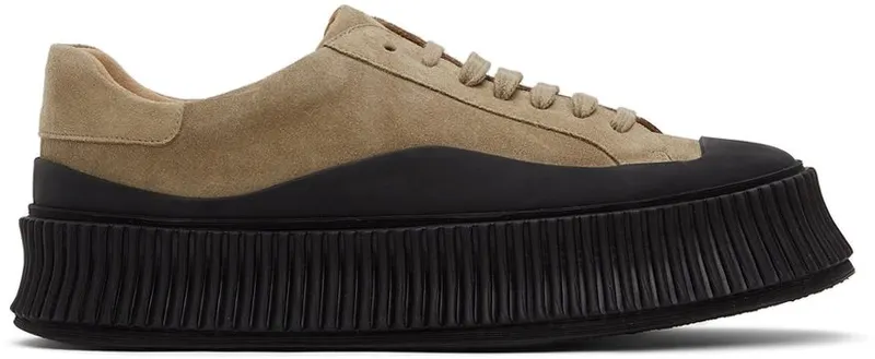 Jil Sander Khaki Suede Platform 920 KHAKI (JI32535A_14341)