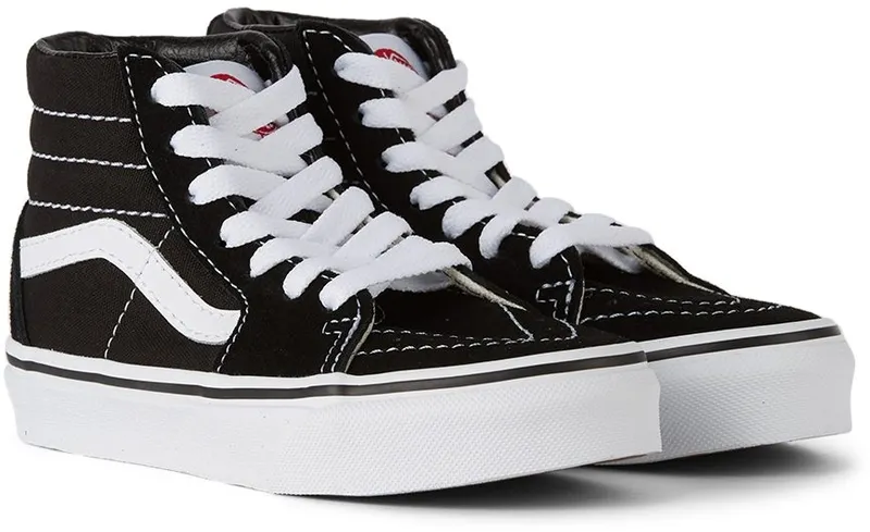 Vans Kids Black & White Sk8-Hi Black/True (K VN000D5F6BT)
