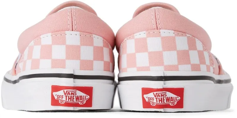 Vans Kids Pink Checkerboard Classic Slip-On Little Kids POWDER PINK (K VN0A5KXM99H)
